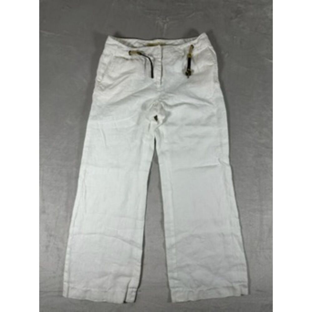 Michael Kors White Linen Pants With Belt Size‎ 6